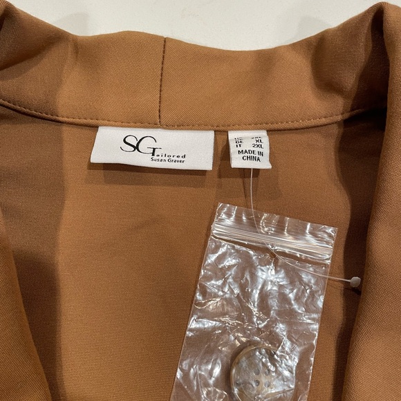 TAILORED BY SUSAN GRAVER Women's Regular Smart Ponte Knit Blazer Size 2XL - Picture 3 of 7